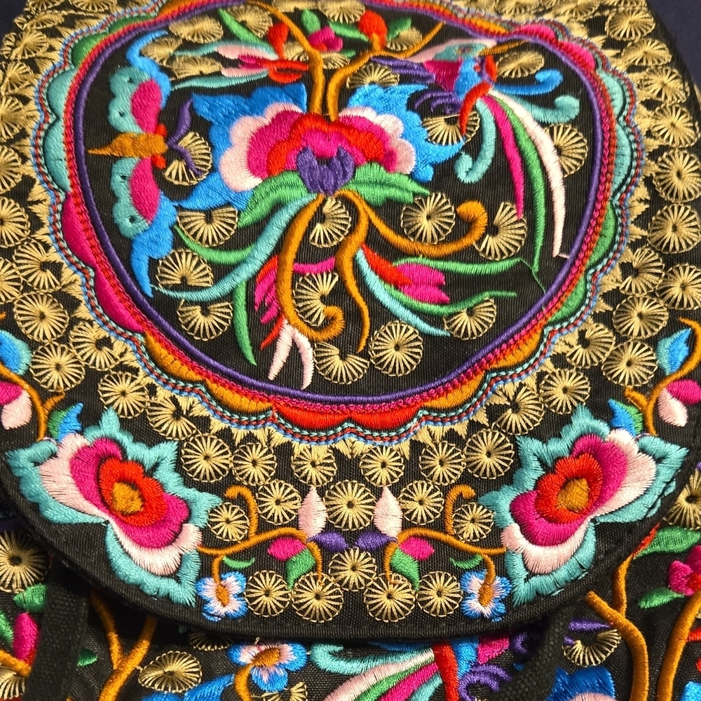 Embroidered Multicolor Backpack - Picture 2 of 7